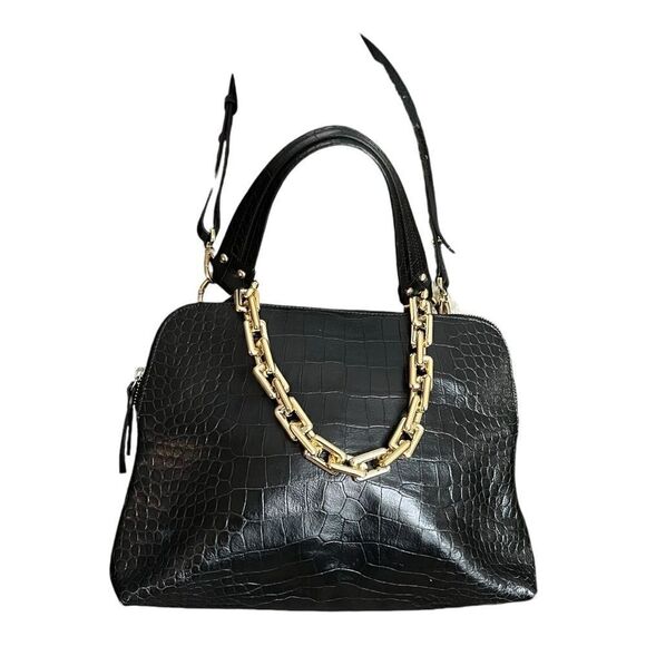 Italian Leather Handbag Claudia Firenze - Black - Picture 11 of 12